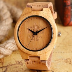 Montre Bois Homme avec bracelet cuir - Edwin