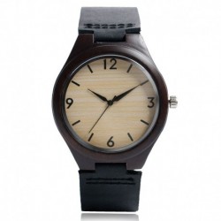 Montre Bois Homme avec bracelet cuir - Eddie