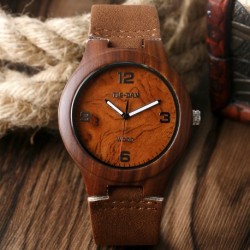 Montre Bois Homme avec bracelet cuir - Barry