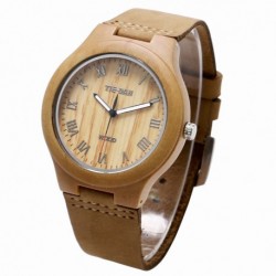 Montre Bois Homme avec bracelet cuir - Mario