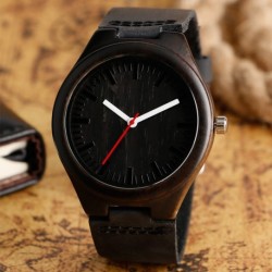 Montre Bois Homme avec bracelet cuir - Leroy