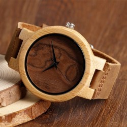 Montre Bois Homme avec bracelet cuir - Theodore