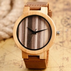 Montre Bois Homme avec bracelet cuir - Clifford