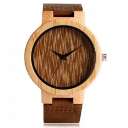 Montre Bois Homme avec bracelet cuir - Leon