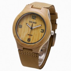 Montre Bois Homme avec bracelet cuir - Derek