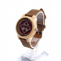 Montre Bois Homme avec bracelet cuir - Maurice