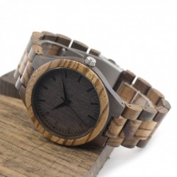 Montre Bois Homme avec bracelet cuir - Hector