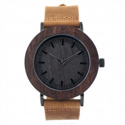 Montre Bois Homme avec bracelet cuir - Shane