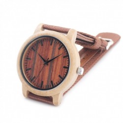 Montre Bois Homme avec bracelet cuir - Ricardo