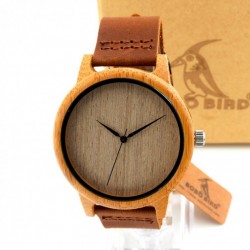 Montre Bois Homme avec bracelet cuir - Sam