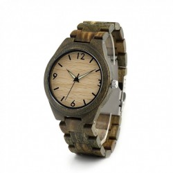 Montre Bois Homme avec bracelet cuir - Adrian