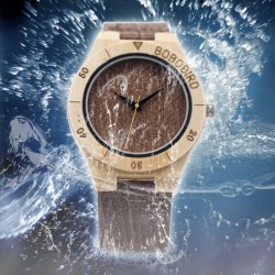 Montre Bois Homme avec bracelet cuir - Jessie