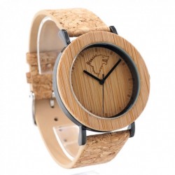 Montre Bois Homme avec bracelet cuir - Mathew