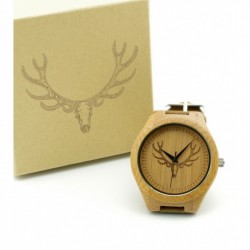 Montre Bois Homme avec bracelet cuir - Lance