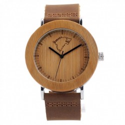 Montre Bois Homme avec bracelet cuir - Kelly