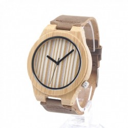 Montre Bois Homme avec bracelet cuir - Max