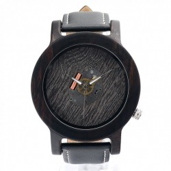 Montre Bois Homme avec bracelet cuir - Ian