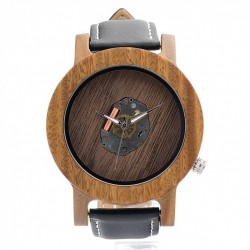 Montre Bois Homme avec bracelet cuir - Wallace