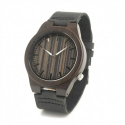 Montre Bois homme avec bracelet cuir - Kelvin