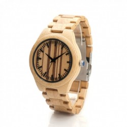 Montre Bois Homme avec bracelet cuir - Ken