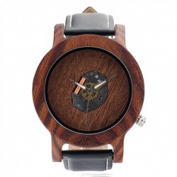 Montre Bois Homme avec bracelet cuir - Andy