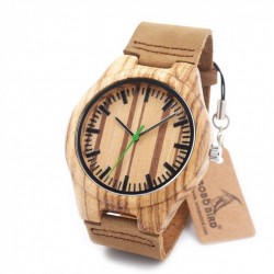 Montre Bois Homme avec bracelet cuir - Enrique