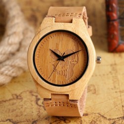 Montre Bois Homme avec bracelet cuir - Norman